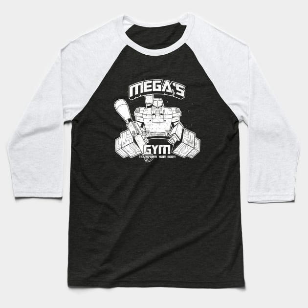 Mega's Gym Baseball T-Shirt by CoinboxTees